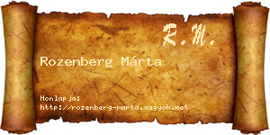 Rozenberg Márta névjegykártya
